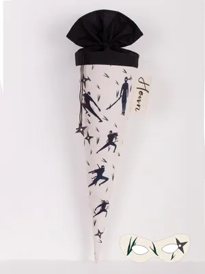 Produktbild von Schultüte Ninja 70 cm mit Superheldenmaske, Farbe:schwarz