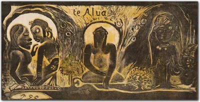 Produktbild von Coloray Küchenrückwand 100x50 Spritzschutz aus Glas - Diese Götter atua Gauguin