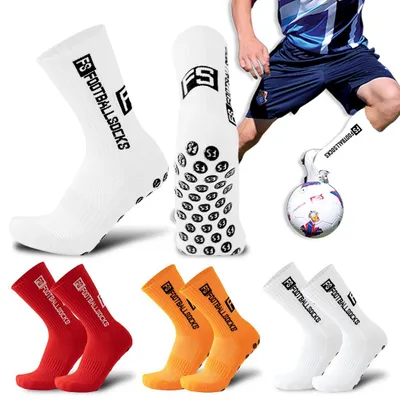 Imagen del producto de Calcetines de fútbol con agarre antideslizante, talla 39-46, 3 pares, transpirables para deportes