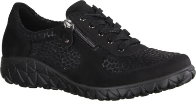 Obrázok produktu pre Waldläufer Havy H89001-001 Orthotritt dámska, nízka obuv, koža/stretch black - dámska obuv, pohodlná šnurovacia obuv, čierna, koža/textil (denver/gir.stretch)