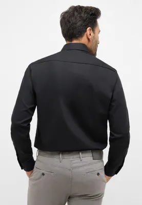 Produktbild von ETERNA modern fit overhemd mouwlengte 7, popeline, zwart