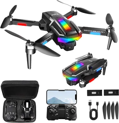 Productafbeelding van Opvouwbare Drone - FPV Drone Kinder Drone - Fotografie en Video - Borstelloze Motor - 100 gram - Zwart