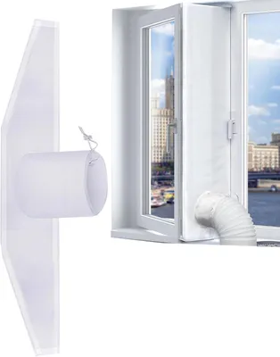 Produktbild von Fensterabdichtung Klimaanlage Set für mobile Klimaanlagen, Abluft Fensterdichtung ohne Bohren, wasserdicht & isolierend, zur Energieeinsparung & Kühlleistungsverbesserung