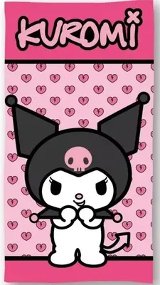 Zdjęcie produktu dla Ręcznik kąpielowy Hello Kitty Kuromi 70 x 140 cm - Poliester