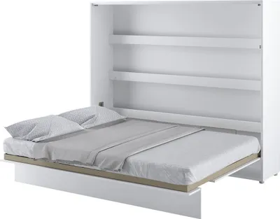 Obrázok produktu pre Nástenná posteľ Sklopná posteľ BED CONCEPT BC-14 Horizontal 160x200 WHITE MATT Nástenná sklopná posteľ, sklopná šatníková posteľ, šatníková skriňa s integrovanou sklopnou posteľou, funkčná posteľ vrátane lamelového roštu