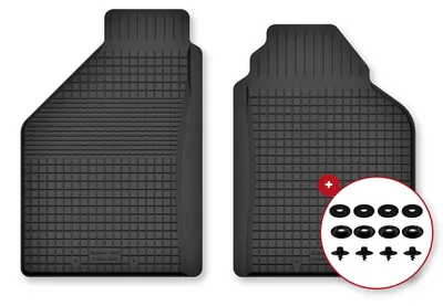 Image de Tapis avant en caoutchouc pour FIat Punto II 1999-2010 (hayon) – 2 pièces, noirs, semi-universel, adapté