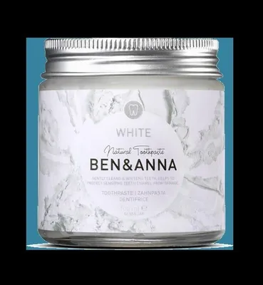 PASTA DO ZĘBÓW WYBIELAJĄCA BEZ FLUORU ECO 100 ml (SŁOIK) - BEN & ANNA