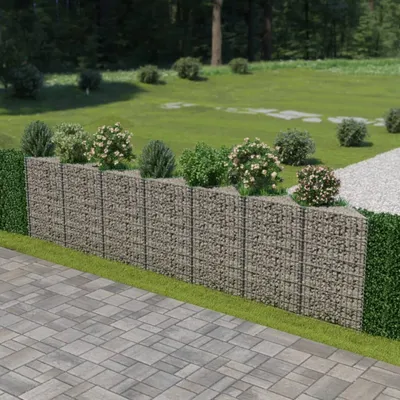 Obrázek produktu pro Maison Exclusive - Gabionová zeď z pozinkované oceli 450 x 30 x 100 cm