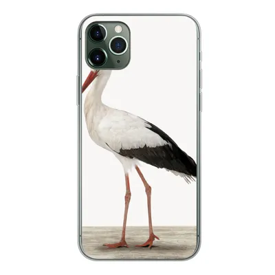 Produktbild von MuchoWow® Handyhülle Schutzhülle Hülle für iPhone 11 Pro Max Storch - Vogel - Tiere - Jungen - Kinder - Mädchen Silikon Softcase Handy Hülle - Schutz
