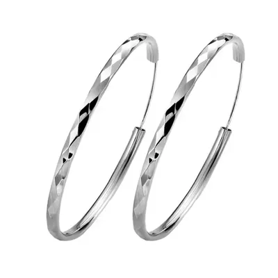 Produktbild von Ohrcreolen Ohrschmuck Damenohrringe Creole runde Ohrringe Ø 50 mm GESCHENKIDEE, Sterling Silber 925, inklusive Geschenkschachtel
