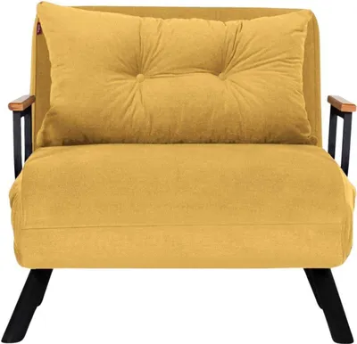 Produktbild von Hanah Home, Sando Single - Mustard, Schlafsofas, 1-Sitzer-Schlafsofa, Senf, Polyester, 67 x 78 x 78 x cm