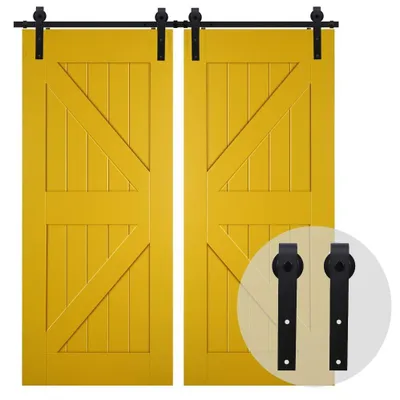 Image de Système de porte coulissante pour portes doubles avec un système de rail robuste