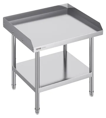 Immagine prodotto di Tavolo da lavoro in acciaio inox VEVOR, tavolo da lavoro commerciale per la preparazione di alimenti, 610 x 711 x 660 mm Paraspruzzi su 3 lati, robusto tavolo da preparazione Tavolo da lavoro con altezza regolabile