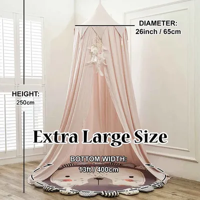 Produktbild von Betthimmel für Mädchen – Kinder Baldachin für Mädchenzimmer – Bettnetz für Mädchen – Hängende Leseecke Baldachin,(rosa,65*250*400cm)