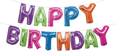 Produktbild von Folienballon Buchstabengirlande Happy Birthday bunt