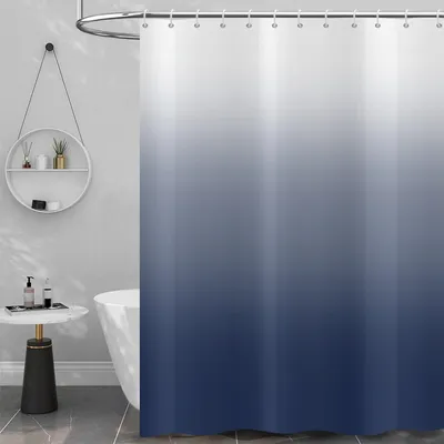 Obrázek produktu pro Voděodolná sprchová závěsa, modrá s bílým přechodem, rozměry 180x180 cm