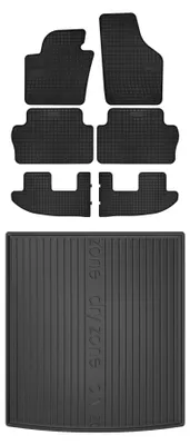 Productafbeelding van Rubberen automatten + kofferbakmat voor Volkswagen Sharan II 2010-2022 (MPV) – 7-delig, zwart, op maat – Wielganizator SolidPRO