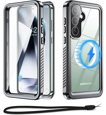 Image de Coque de protection étanche pour Samsung Galaxy S24, compatible MagSafe, protection à 360°, résistante aux chocs, couleur noire