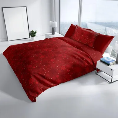 Produktbild von Carbotex Weihnachten Bettwäsche sneeuwvlokken Rot - 140 x 200 cm - 70 x 90 cm - Baumwolle