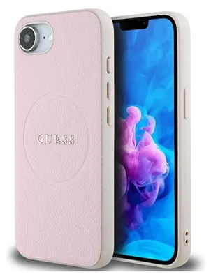 Obrázok produktu pre Guess Grained Gold Ring MagSafe kryt na iPhone 16e – ružový