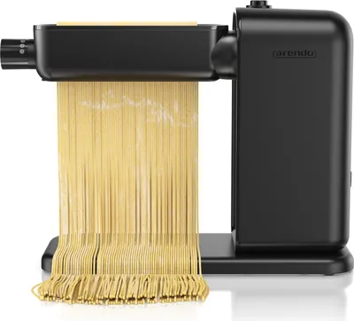 Produktbild von Arendo elektrische Nudelmaschine 120W, 5 Dicke-Einstellungen, 14 cm Teigbreite, mit Nudelwalze, 2mm & 6mm Nudelaufsätzen, Anti-Rutsch-Füße, für Spaghetti, Tagliatelle, Lasagne
