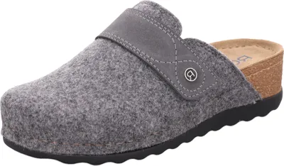 Zdjęcie produktu dla Pantofle damskie Rohde z zapięciem na rzep, skórzana wkładka, obcas na koturnie, model Soave-40 6053, rozmiar: 39 EU, kolor: szary