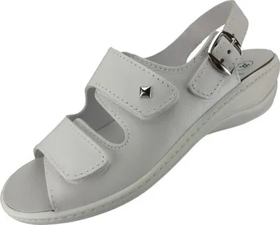 Produktbild von Algemare 2486 Sandaletten aus Leder für Damen Weiß (Größe: 41)