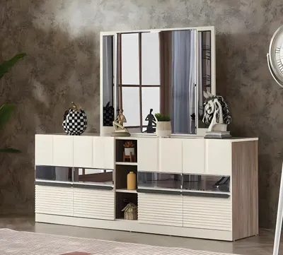 Zdjęcie produktu dla Kredens z lustrem Nowoczesne meble do jadalni Komplet h mebli