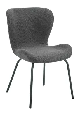 Produktbild von Hela Tische, 1er Pack Esszimmerstuhl Lagos - Bezug Webstoff Anthrazit - Rundrohrgestell Pulverbeschichtung - gebogender Sitz+Rücken - 140kg belastbar