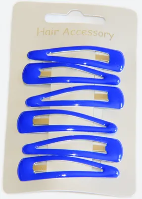 Haar-Sleepies-Clips, 6er-Set, 5 cm, kunststoffbeschichtet, royalblau