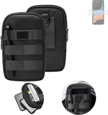 Produktbild von K-S-Trade Holster Gürtel Tasche kompatibel mit Samsung Galaxy XCover6 Pro Handy Tasche Schutz Hülle dunkel-grau viele Fächer, 1x