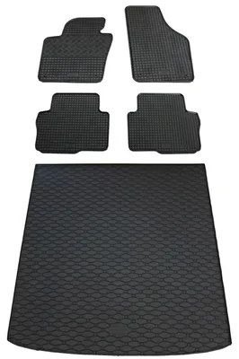 Gummi Fußmatten + Kofferraumwanne Set für VW Sharan 2, Bj. 2010-2022, schwarz