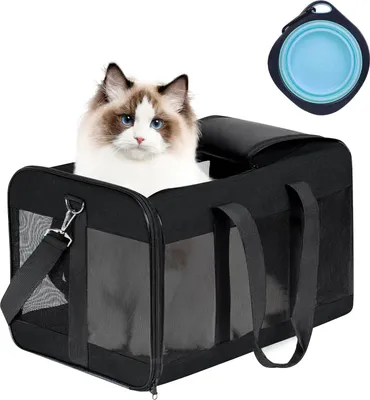 Produktbild von Famanu Transporttas für Katzen und Hunde - Wasserfest, mit Falt-Futterskelle