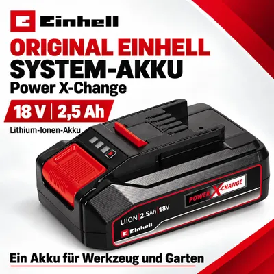 Produktbild von Original Einhell System Akku Power X-Change (Lithium Ionen Akku, 18 V, 2.5 Ah