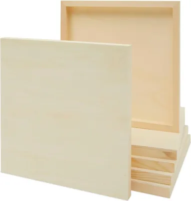 Obrázek produktu pro Neobrobené dřevěné desky - k malování - 6 kusů - obdélníkové - 30,5 x 30,5 cm