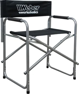 Produktbild von Weber #Werkeholics Regiestuhl klappbar schwarz XXL Campingstuhl extra breite Sitzfläche Camping Stuhl Klappstuhl Faltstuhl