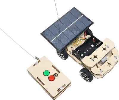 Image de Solaire sans fil à distance modèle de voiture de bricolage en bois enfant moteur électrique projet de construction pour l'éducation