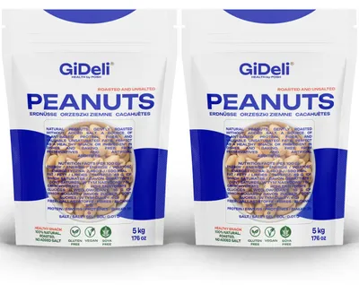 Produktbild von Erdnüsse 10kg Geröstet Ungesalzen Ohne Öl Naturbelassen Snack Protein GiDeli