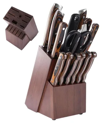 Image de Support mural en bois pour couteaux, avec 14 emplacements, idéal pour la cuisine