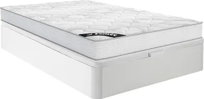 Produktbild von Set 160 x 200 cm Rahmen mit Box weiß + 20 cm dicke Matratze mit Taschenfedern - SONGE by YSMÉE