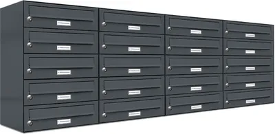 Produktbild von 20er Briefkasten Anthrazit Anlage 20 Fach Wandbriefkasten Postkasten