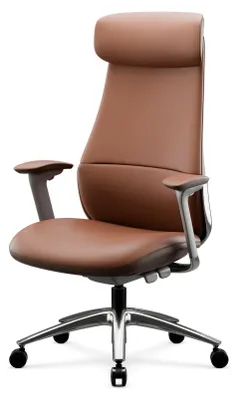 Produktbild von Bürostuhl Schreibtischstuhl Ergonomisch Drehstuhl Leder-Chefsessel COMMAND Jan Nowak braun