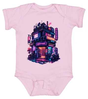 Productafbeelding van Aesthetic Future Team 09, Cyberpunk, Neon, Japans, Y2K, Tokyo, Babybody, Roze, Maat 0/3