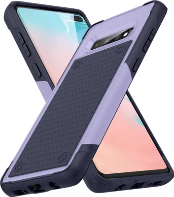 Produktbild von Für Samsung Galaxy S10 Plus Hülle Militärqualität Stoßfest Hybrid 2 in 1 Hart PC Weich TPU Handyhülle Lila Blau