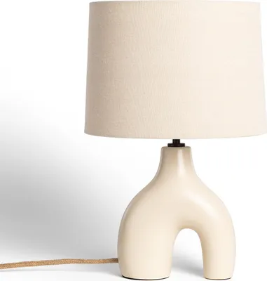 Produktbild von Tischlampe aus Keramik und Leinen Ginger Beige