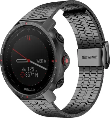 Produktbild von Strap-it Stahlarmband - Kompatibel mit Polar Grit X ProArmband Ersatzarmband Edelstahl Armband mit Magnetverschluss Sportuhr zubehör für smartwatch 22mm Armband Schwarz