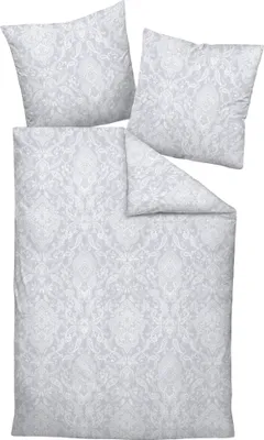 Produktbild von Janine Design Bettwäsche-Garnitur Mako-Satin 45108 MILANO Farbe silbergrau Größe 155x200+80x80