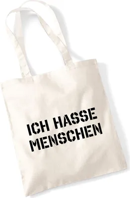 Produktbild von Huuraa Jutebeutel ICH HASSE MENSCHEN 10 Liter Natural Baumwolle Tasche Geschenkidee