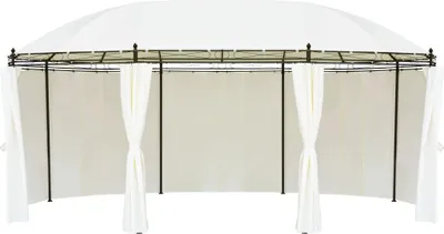 Image de vidaXL Pavillon de jardin blanc crème 530x350x265 cm