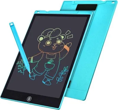 Obrázok produktu pre 12-palcový farebný dotykový displej typu tablet – interaktívna kresliaca tabuľa pre dievčatá – modrý displej E-Aquelit